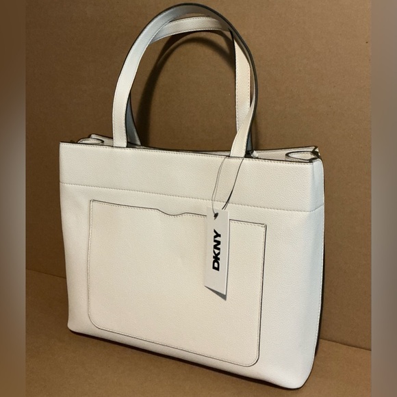 DKNY Cream Tote with Silver Accents new - Picture 3 of 11